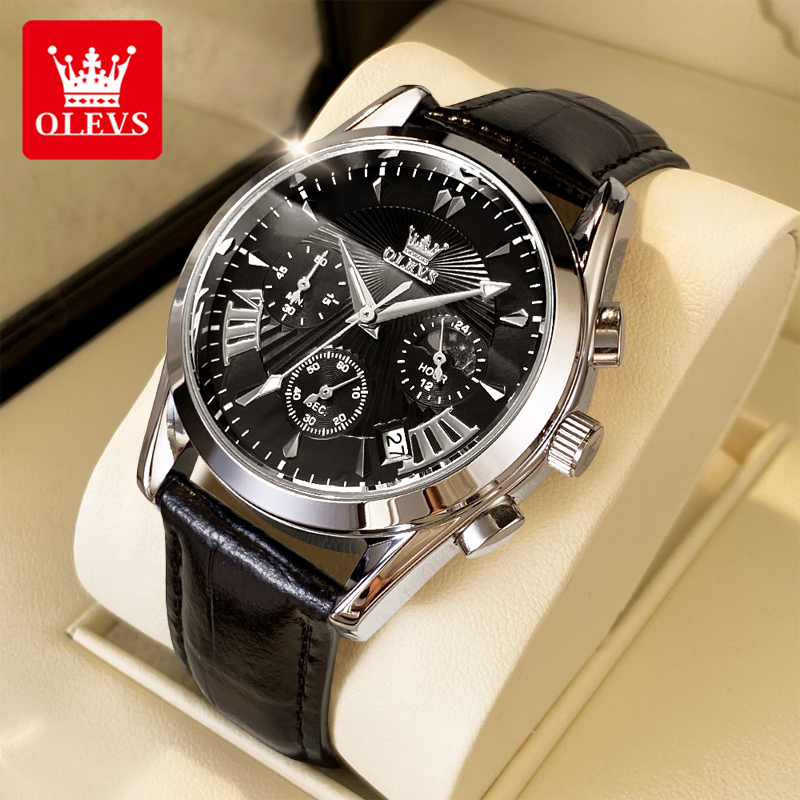 Analog Quartz Watch - Olevs moda casual relógios masculinos fase