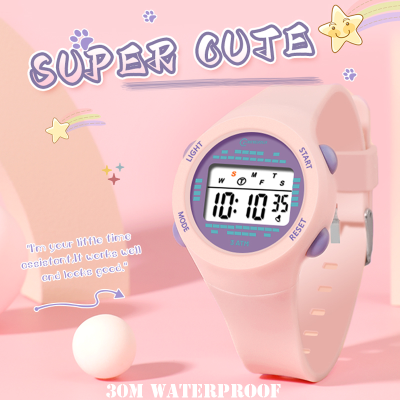 Smartwatch Pink Watches For Kids - Relógio eletrônico infantil, relógio rosa fofo