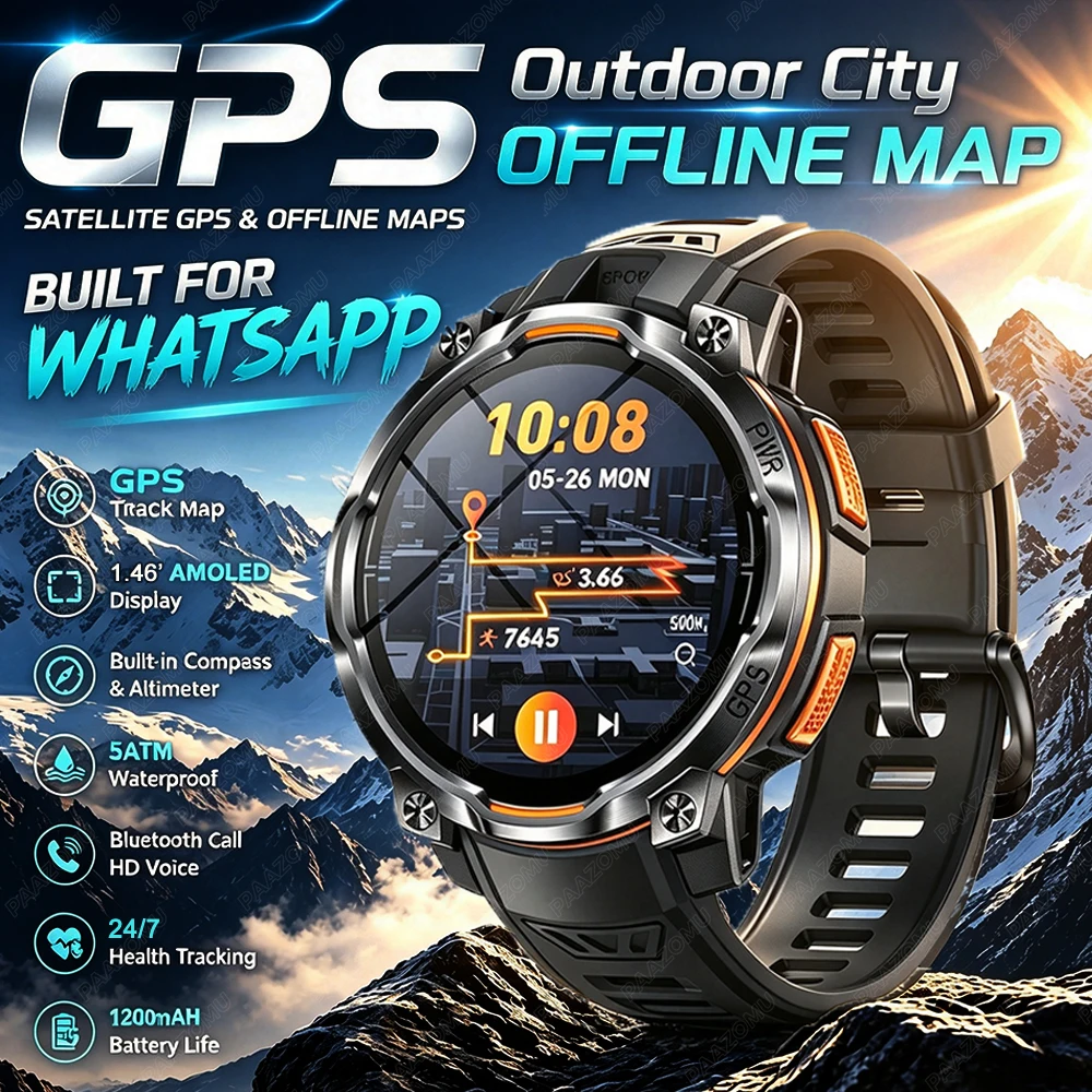 Smartwatch Watch Whatsapp - Relógio Inteligente com Mapa Offline GPS