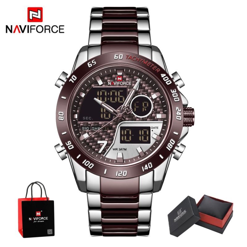 Analog Quartz Watch - Relógio Analógico Digital Masculino NAVIFORCE, 3ATM