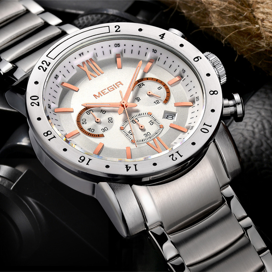 Megir relógios casuais de aço  - Smartwatch Casual Watches For Men avaliação e preço