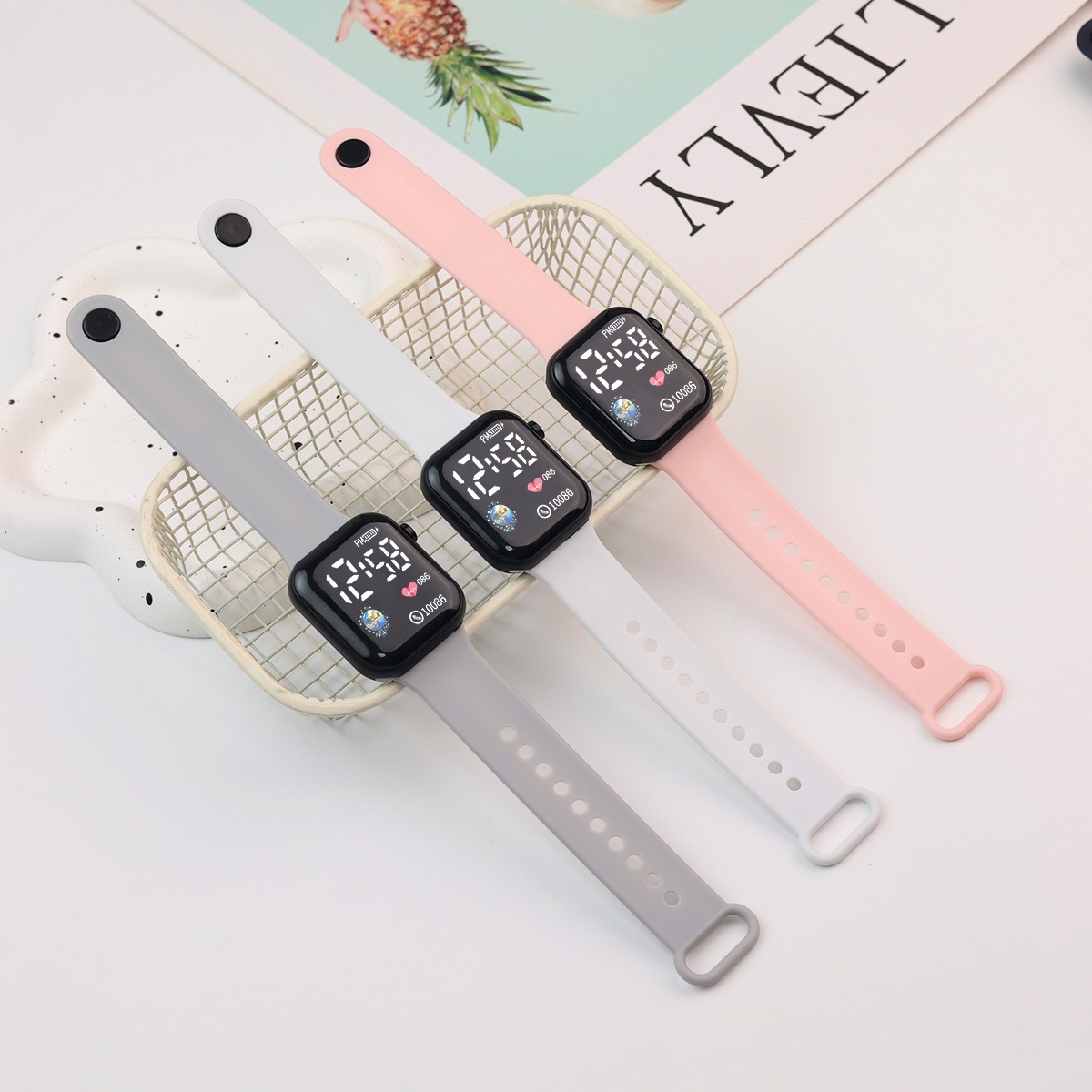 Novo relógio digital de led pa - Smartwatch Watches For Girls avaliação e preço