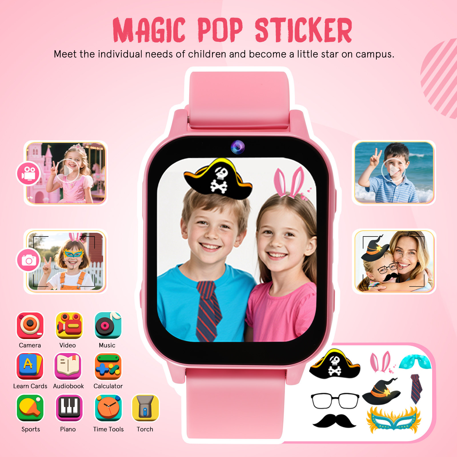 Relógio Inteligente Infantil c - Smartwatch Pink Watches For Kids avaliação e preço