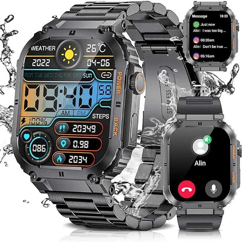 LIGE-Esportes Ao Ar Livre De F - Smartwatch Square Watches For Men avaliação e preço