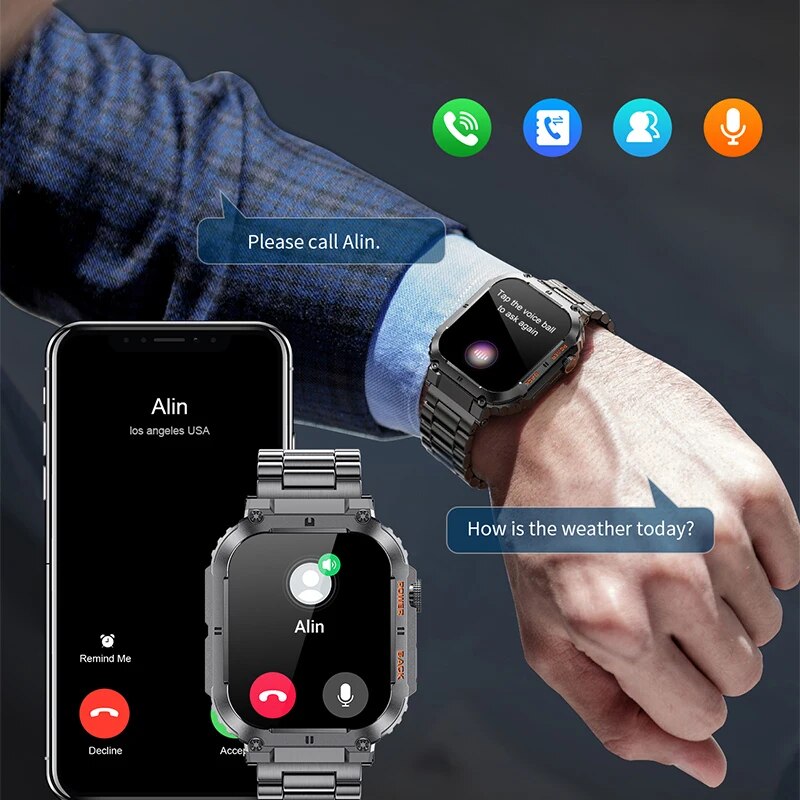 LIGE-Esportes Ao Ar Livre De F - Smartwatch Square Watches For Men avaliação e preço