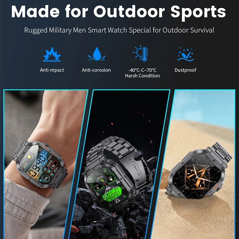 LIGE-Esportes Ao Ar Livre De F - Smartwatch Square Watches For Men avaliação e preço