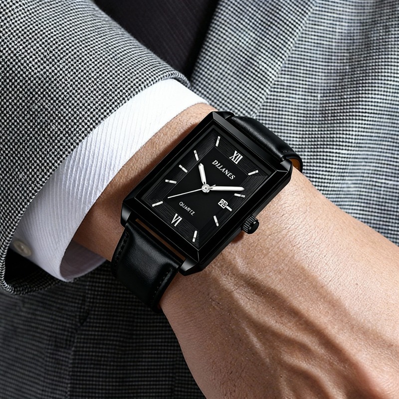 Relógios de Couro Casuais para - Smartwatch Square Watches For Men avaliação e preço