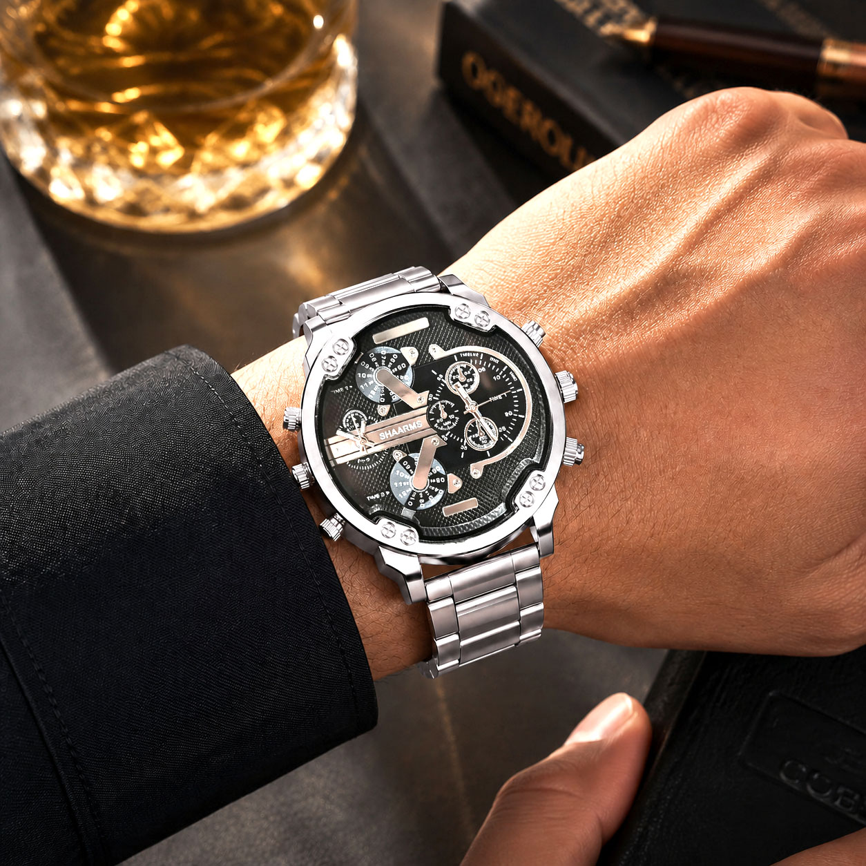 Um relógio masculino casual pr - Smartwatch Casual Watches For Men avaliação e preço