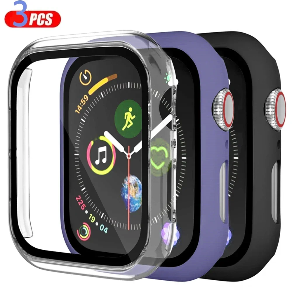 3 pacote de vidro + capa para  - Iwatch Smartwatch Series 7 avaliação e preço
