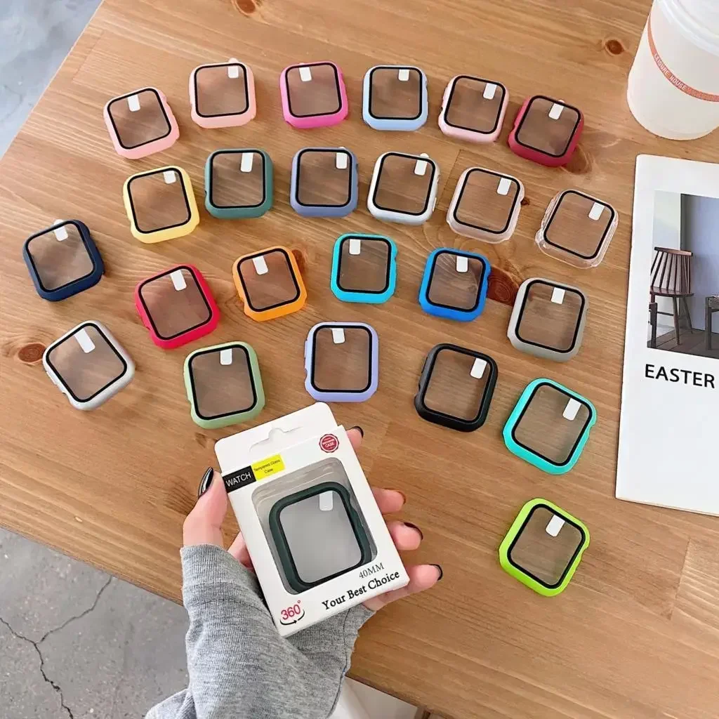 3 pacote de vidro + capa para  - Iwatch Smartwatch Series 7 avaliação e preço